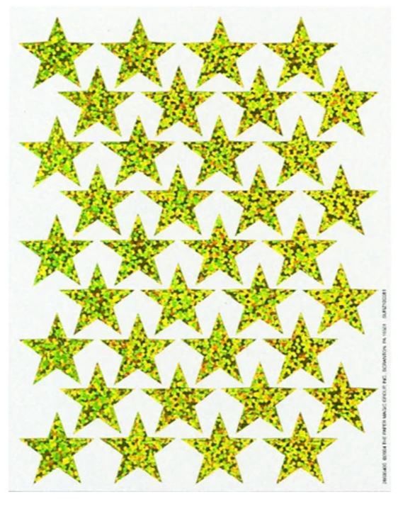 Gold Stars Sparkle Stickers