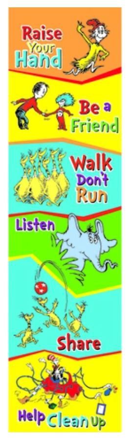 Vertical Class Rules Dr. Seuss Banner