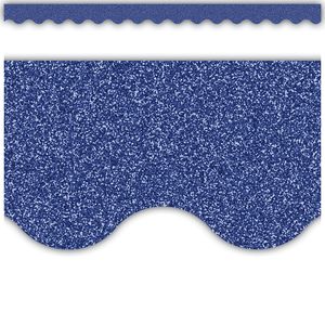 Dark Blue Glitz Scalloped Border Trim