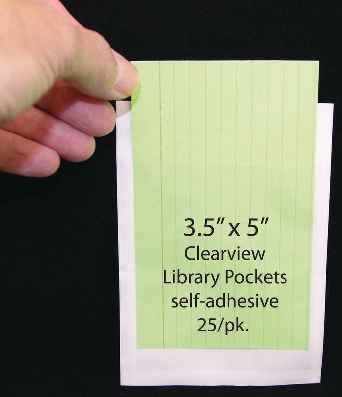 Clear Adhesive Library Pockets