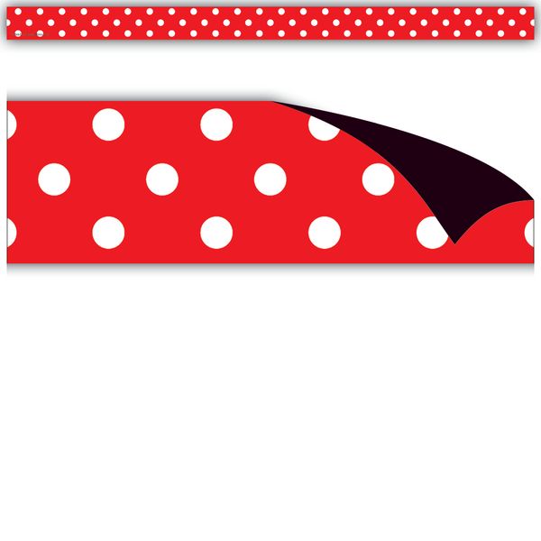 Red Polka Dots Magnetic Straight Strips