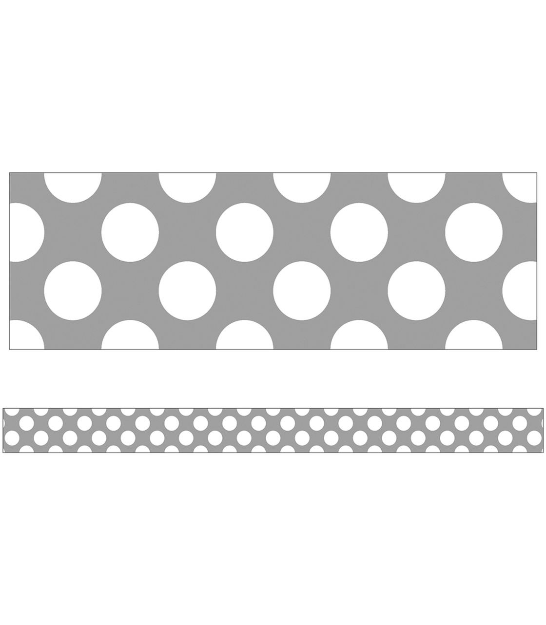 Gray with Polka Dots Straight Borders