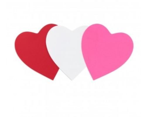 Bright Shapes 6&quot; Heart (Red, White &amp; Pink)