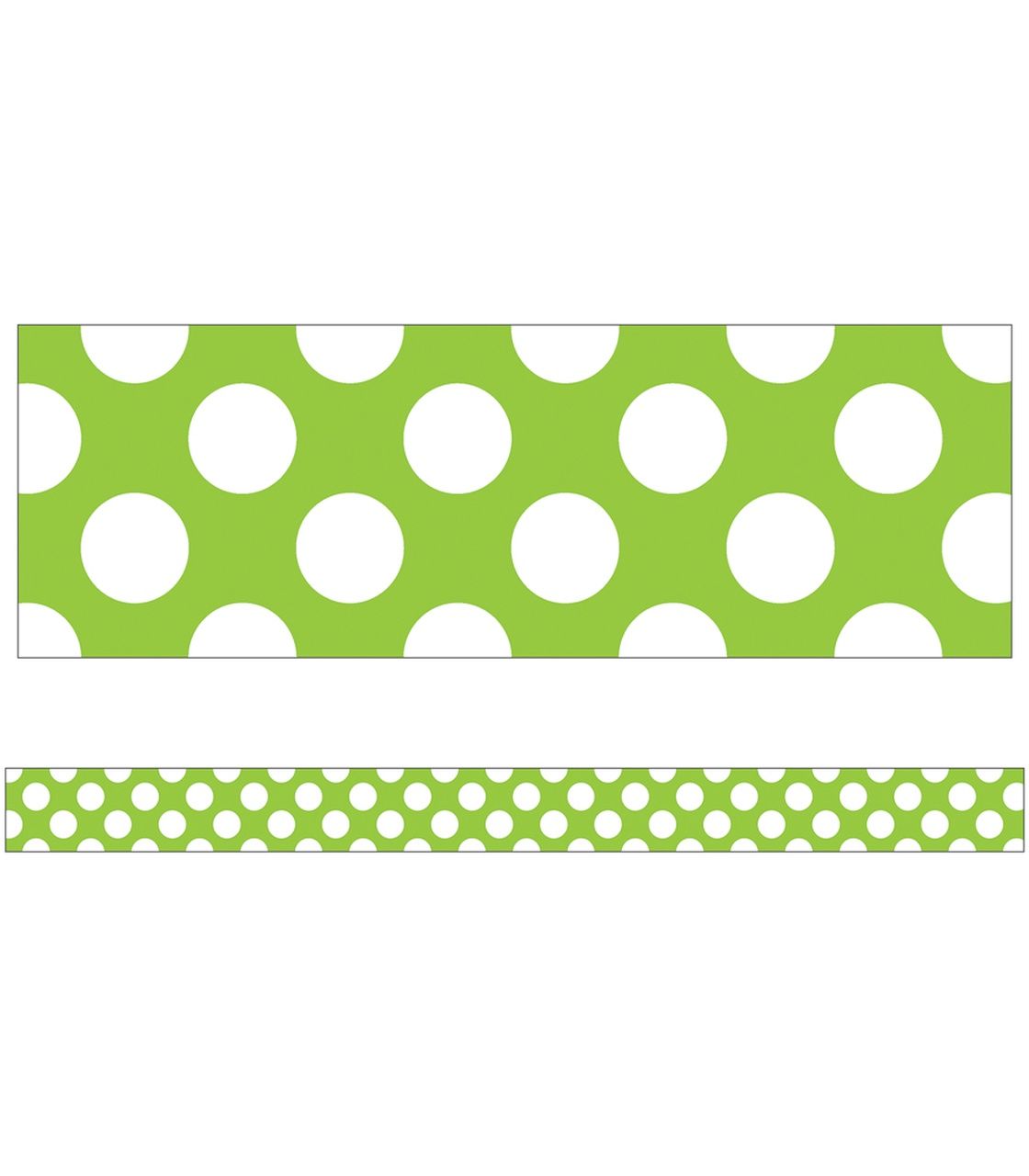 Lime with Polka Dots Straight Borders