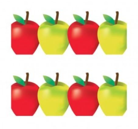 Green and Red Apples Border