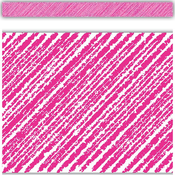 Hot Pink Scribble Straight Border Trim