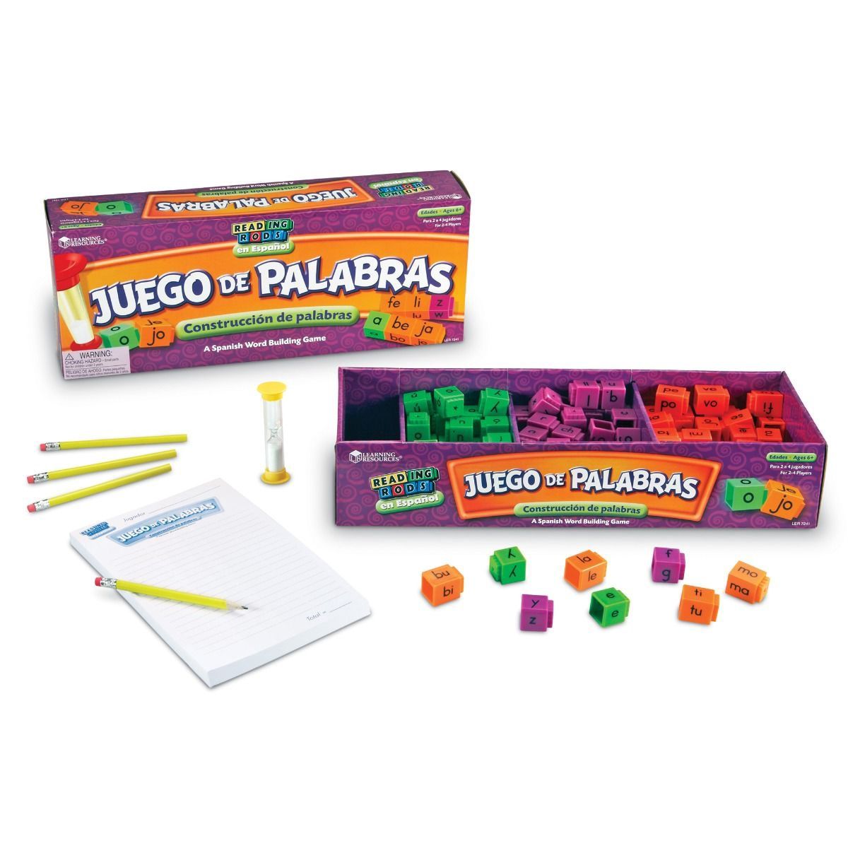 Juego de Palabras Spanish Reading Rods Game