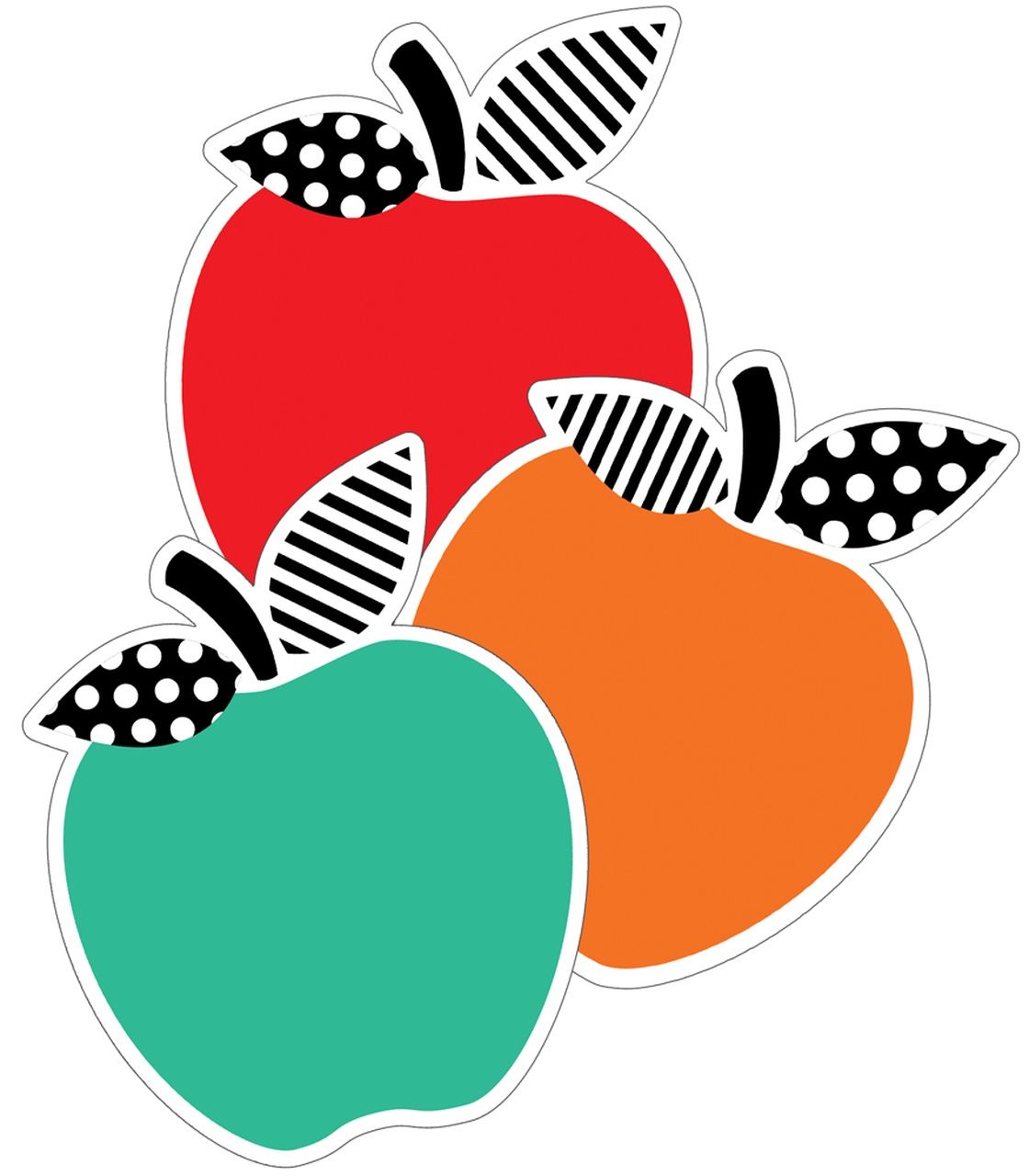Black, White &amp;amp; Stylish Brights Apples Extra Large Cut-Outs