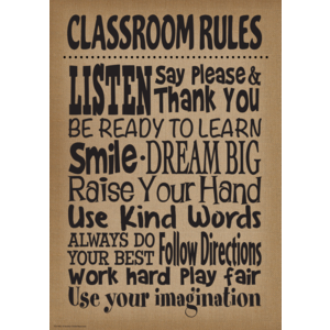 Burlap Classroom Rules Positive Poster