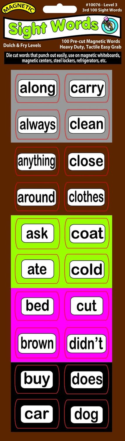 Die-Cut Magnetic Sight Words 3rd 100 Level 3