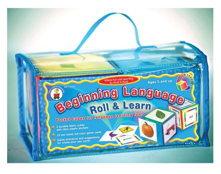 Beginning Language Roll &amp;amp; Learn Pocket Cubes Board Game Grade K-2