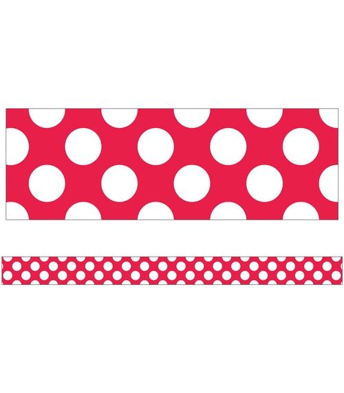 Red with Polka Dots Straight Borders