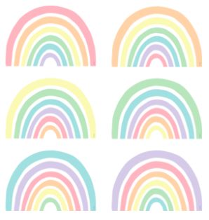 Pastel Pop Rainbows Accents