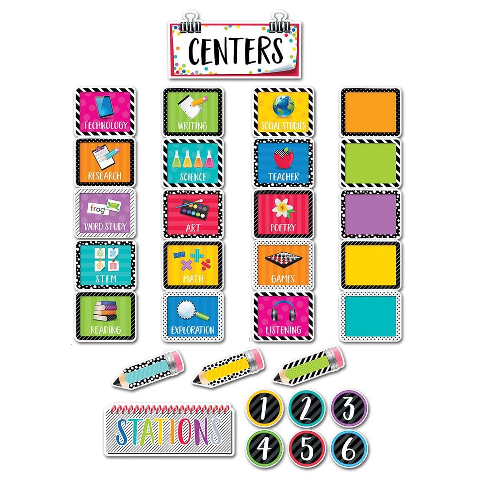 Bold &amp; Bright Classroom Centers Mini Bulletin Board