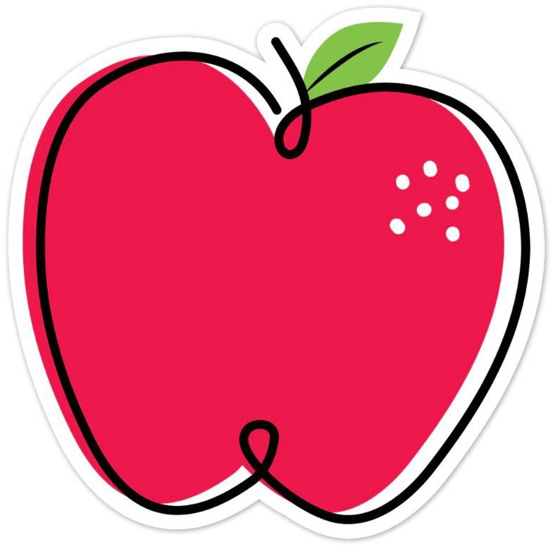 Doodle Apple Red 6&quot; Designer Cut-Outs