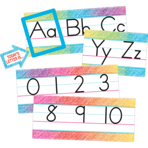 Alphabet Line Scribble Bulletin Board Set
