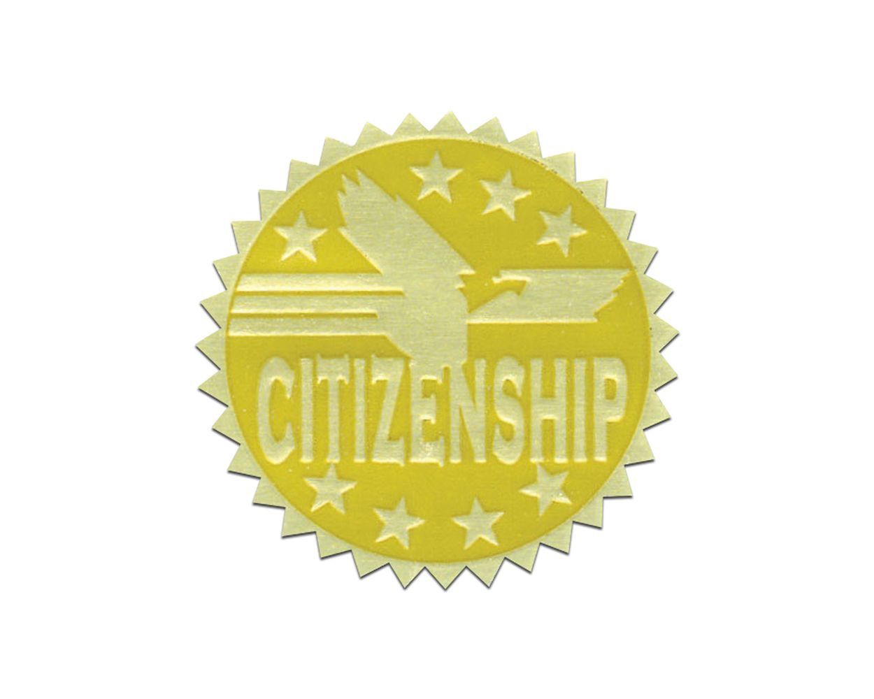 Gold Foil Stamped Certificate SEALS - Citizenship (54 seals)