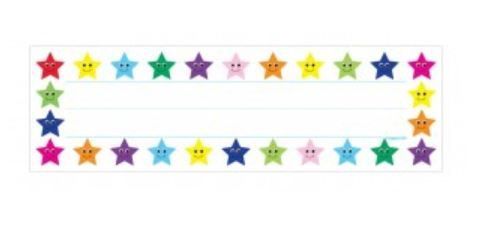 Happy Multi Color Stars Name Plates (36ct)