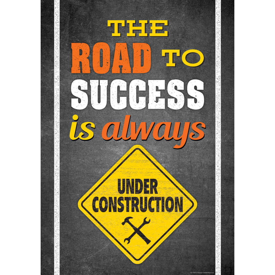 The Road To Success Is Always Under Construction Positive Poster