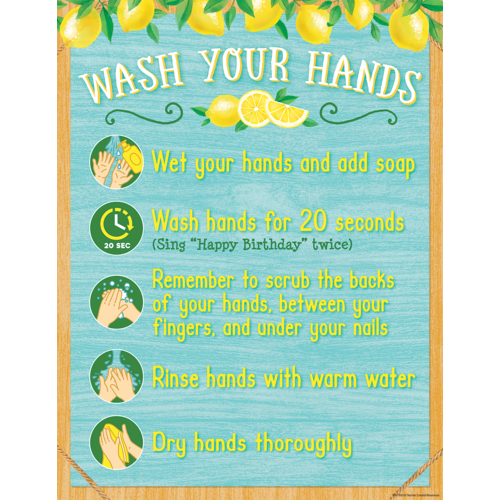 Lemon Zest Wash Hands Chart