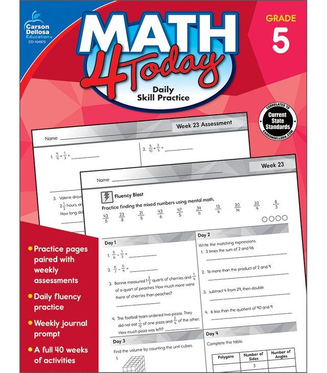 Grade 5 Math 4 Today Workbook