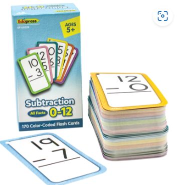 Subtraction Flashcards All Facts