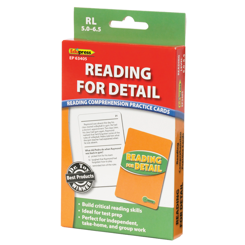 Reading for Detail Practice Cards Green Level