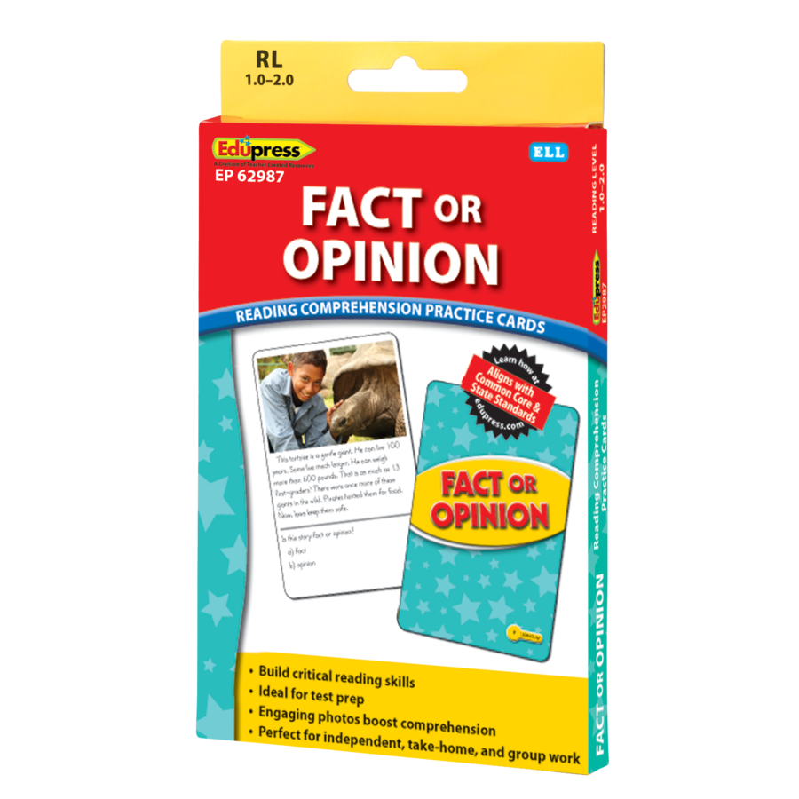 Fact or Opinion Practice Cards Yellow Level