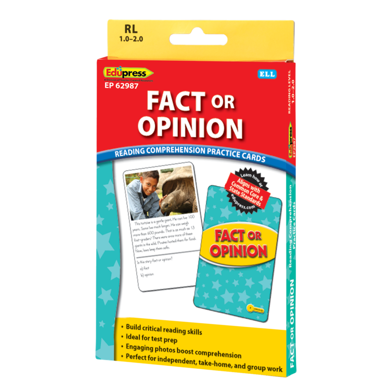 Fact or Opinion Practice Cards Yellow Level