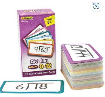 Division All Facts Flashcards