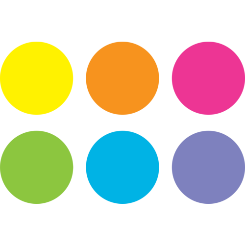 Spot On Dry Erase Desktop Writing Spots Bright Circles (7&quot;)