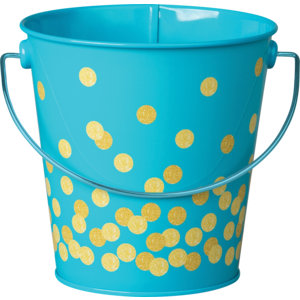 Teal Confetti Dots Bucket