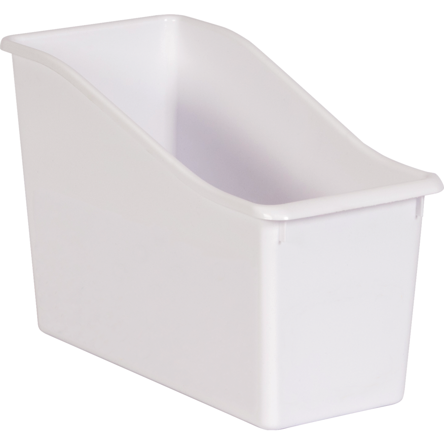 White Plastic Book Bin