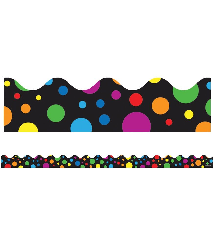 Big Rainbow Dots Scalloped Border Trim