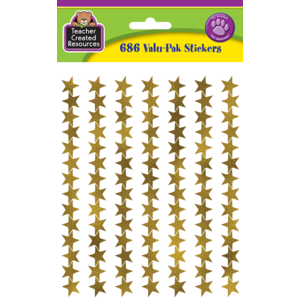 Gold Foil Stars Stickers Valu-Pak