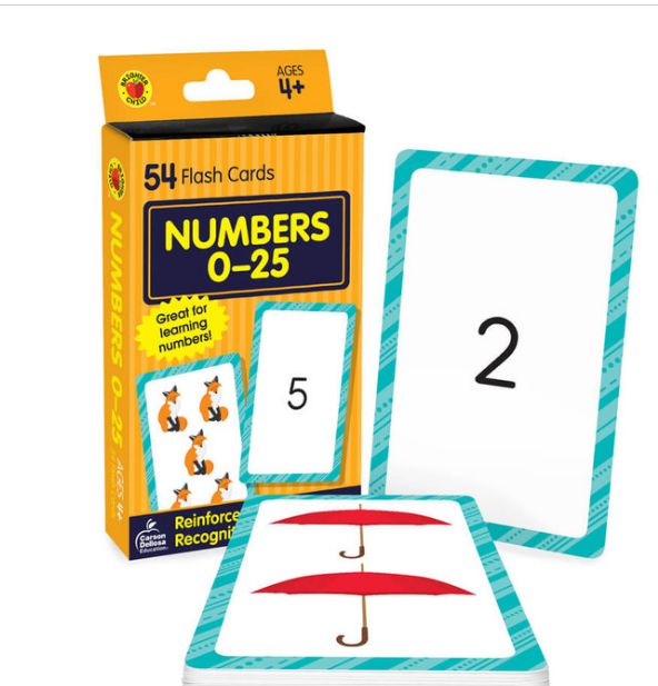 Number 0-25 Flash Cards