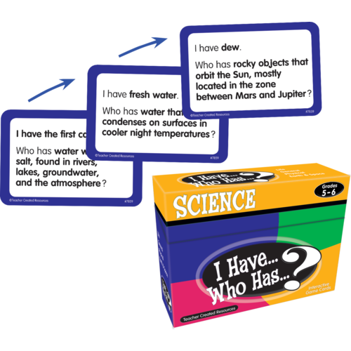 I Have Who Has Science Game Grades 5-6