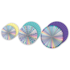 Iridescent Hanging Paper Fans