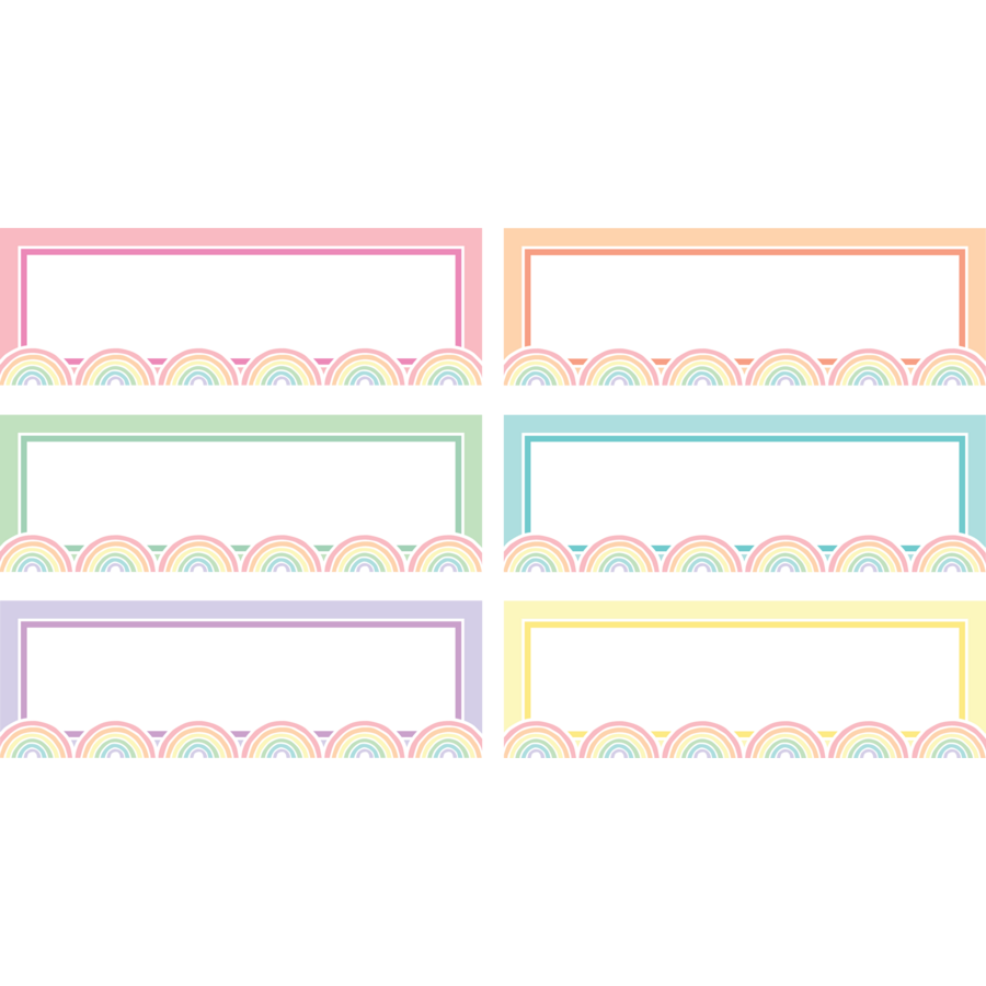 Pastel Pop Rainbow Labels Magnetic Accents