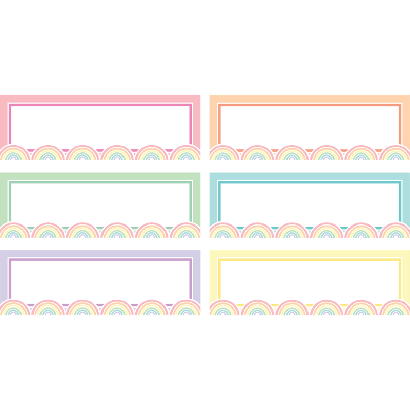 Pastel Pop Rainbow Labels Magnetic Accents
