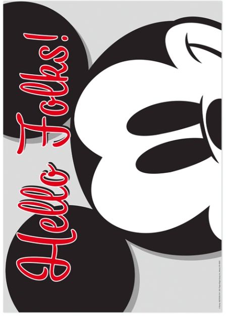 Mickey Mouse Throwback Hello Folks! Poster 13x19