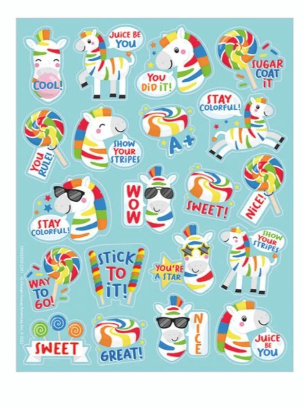 Fruit Punch Zebras Scented Stickers