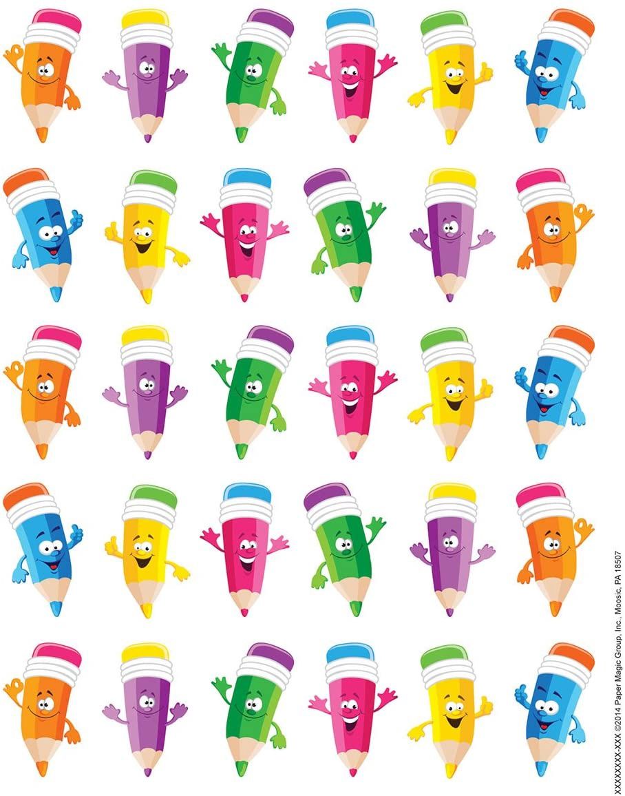 Stickers Pencil Smiley Faces Theme