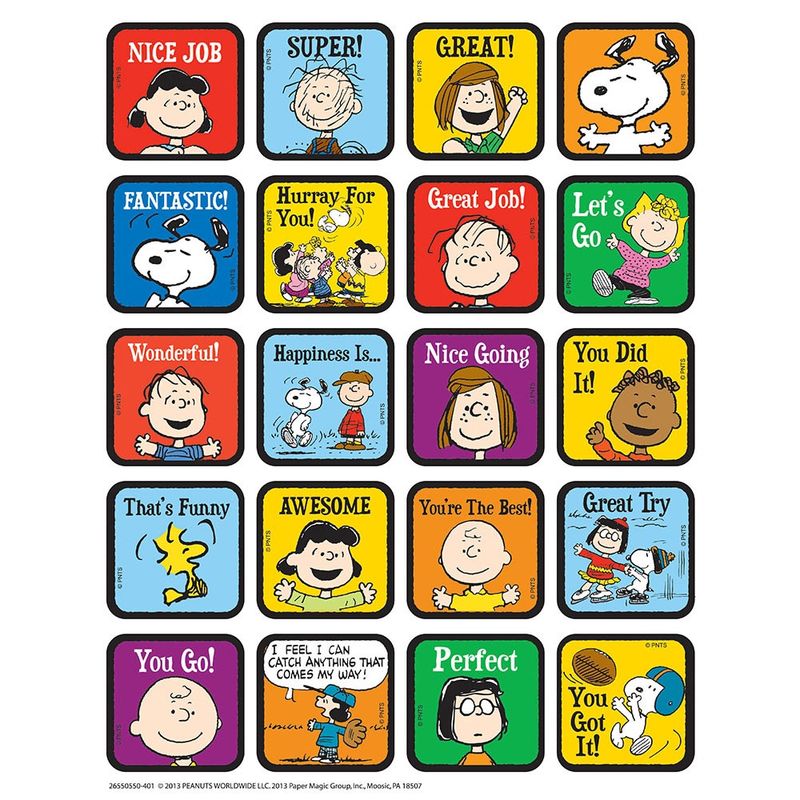 Peanuts Classic Stickers Motivational Theme