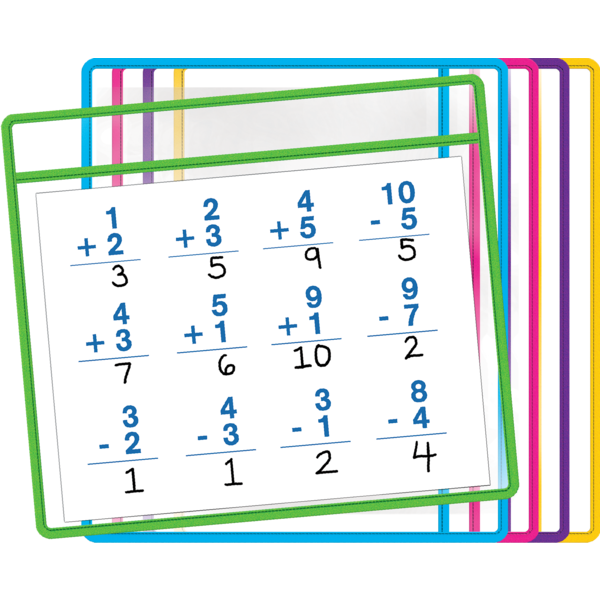 Dry Erase Pockets (5 Colors)
