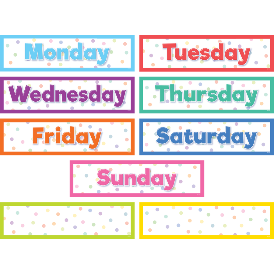 Colorful Magnetic Days of the Week