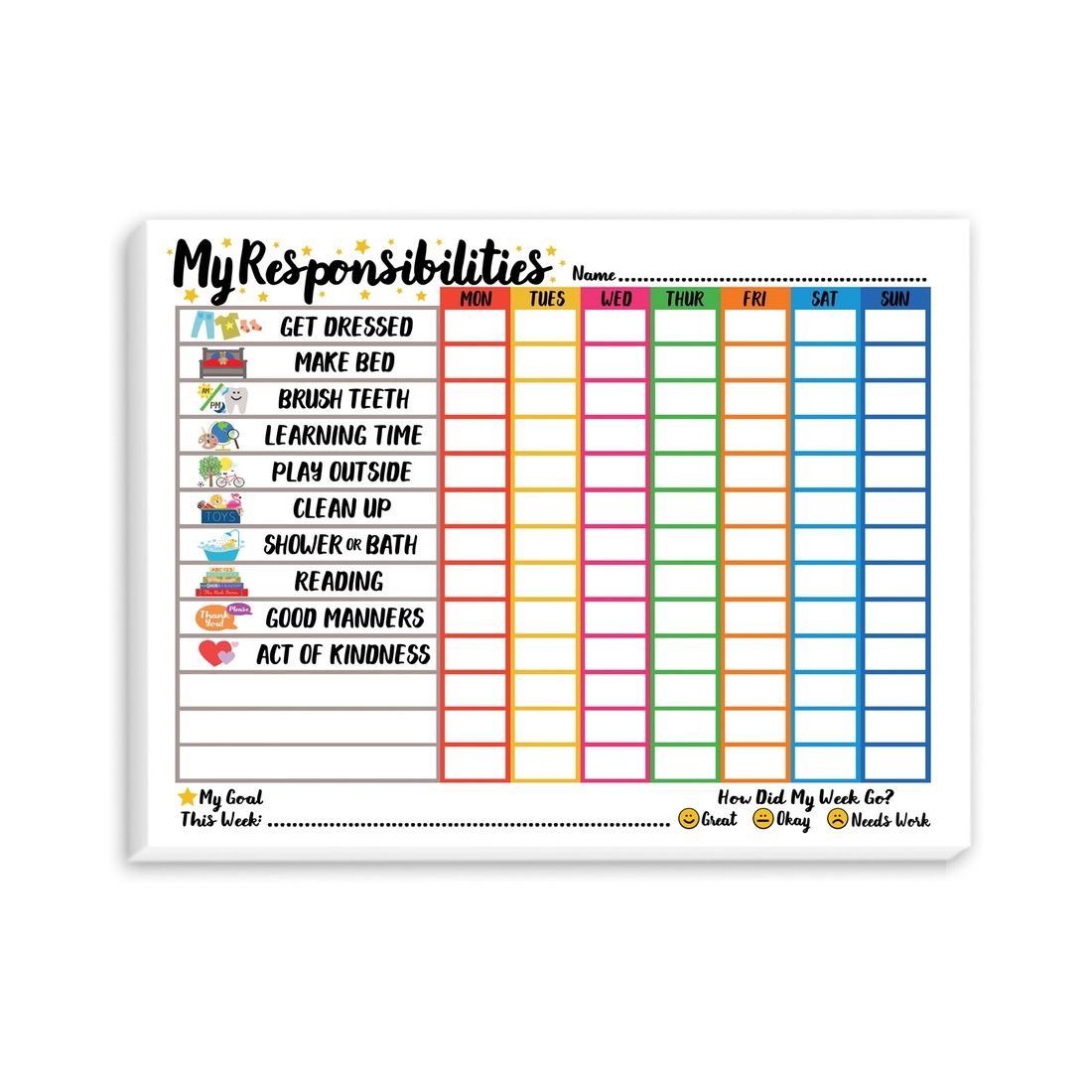 Weekly Responsibility Chore Chart Notepad