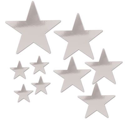 Silver Foil Star Cut Outs