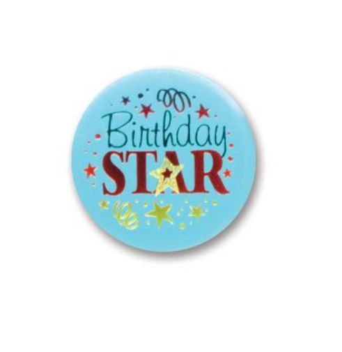 Birthday Star Satin Button