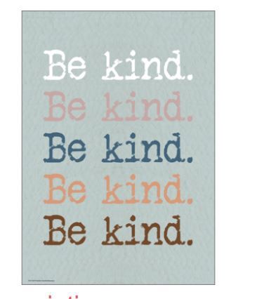 Be Kind. Be Kind. Be Kind. Positive Poster